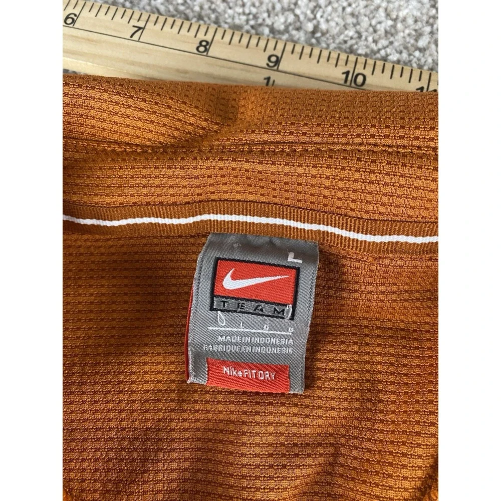 VTG Nike Gray Tag Texas Longhorns UT Performance Polo Mens L Orange Preppy NCAA
